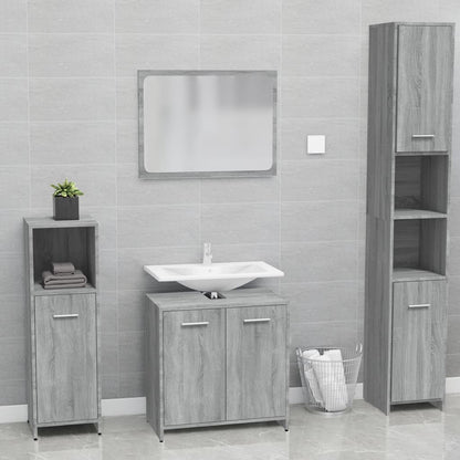 Berkfield Bathroom Furniture Set Grey Sonoma Engineered Wood