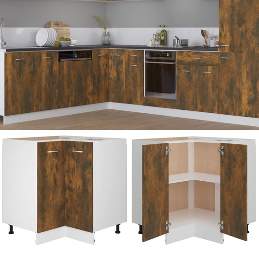 Berkfield Kitchen Cabinet Smoked Oak 75,5x75,5x80,5 cm Engineered Wood