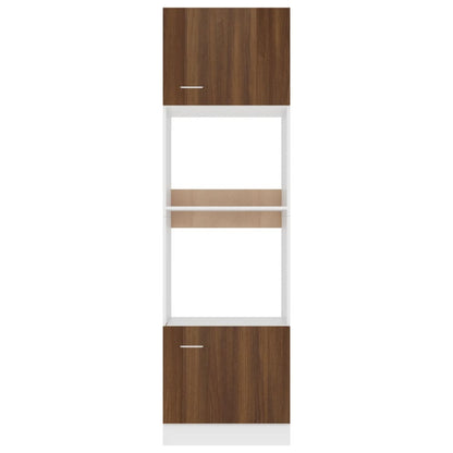 Berkfield Microwave Cabinet Brown Oak 60x57x207 cm Engineered Wood