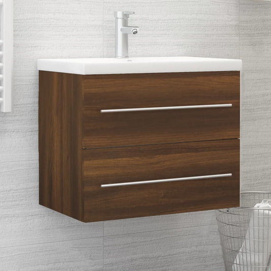 Berkfield Sink Cabinet Brown Oak 60x38.5x48 cm Engineered Wood