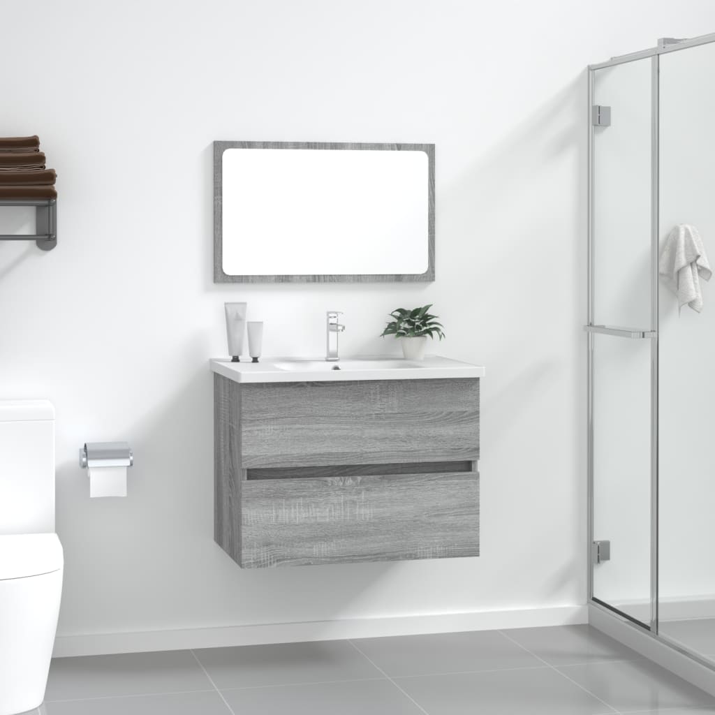 Berkfield 2 Piece Bathroom Furniture Set Grey Sonoma Engineered Wood