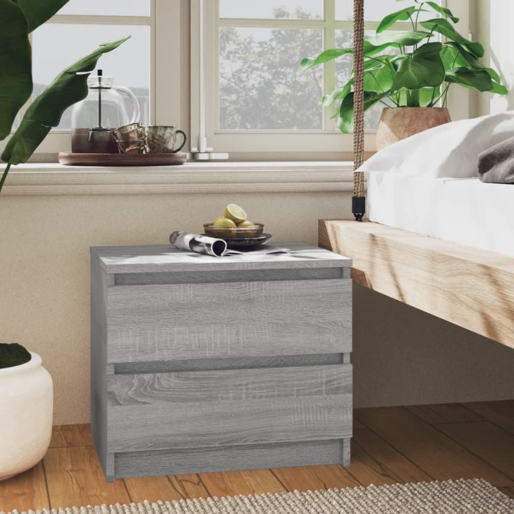 Berkfield Bed Cabinet Grey Sonoma 50x39x43.5 cm Engineered Wood