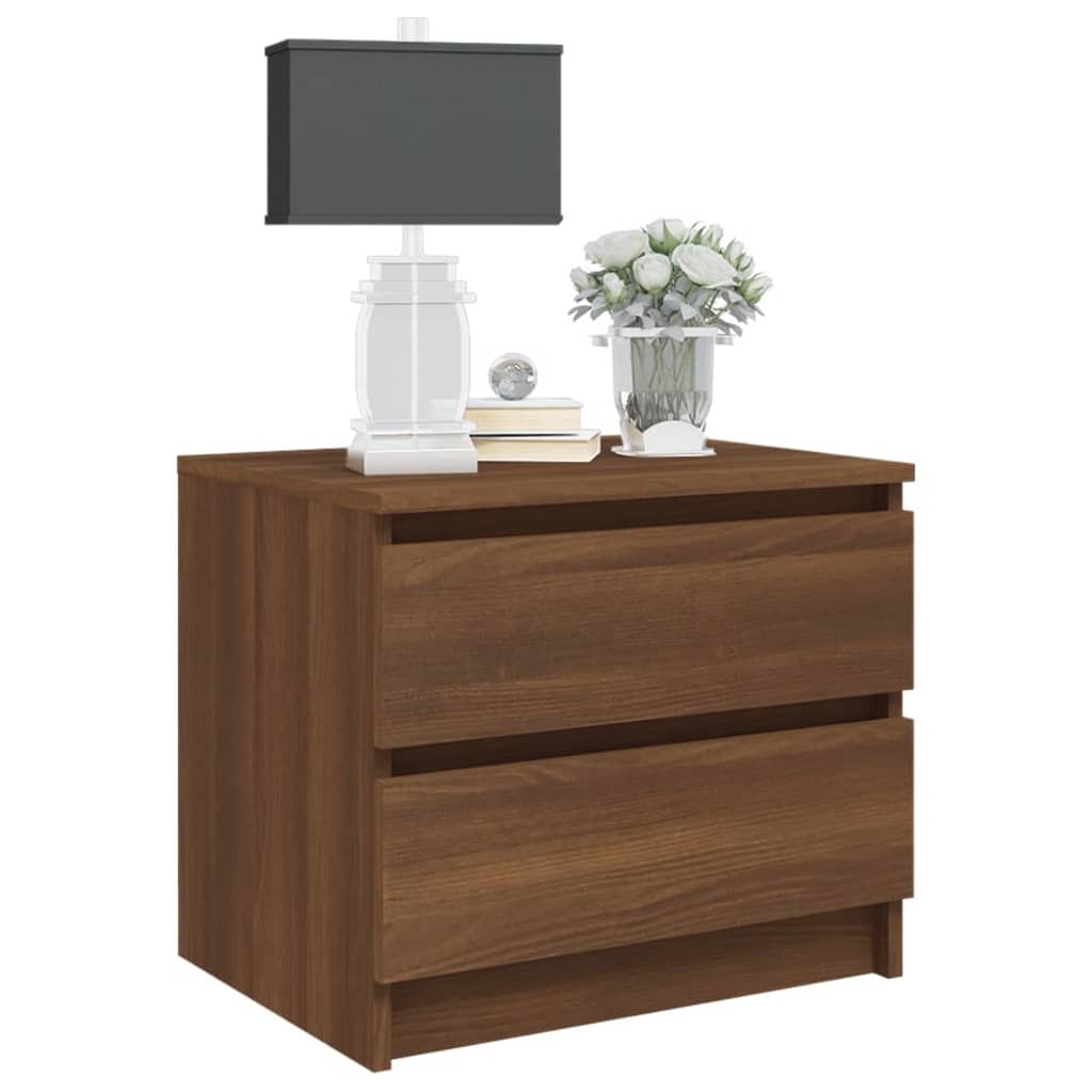 Berkfield Bed Cabinets 2 pcs Brown Oak 50x39x43.5 cm Engineered Wood