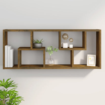 Berkfield Wall Shelf Smoked Oak 36x16x90 cm Engineered Wood