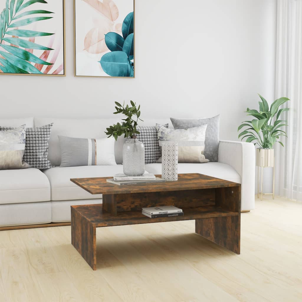 Berkfield Coffee Table Smoked Oak 90x60x42,5 cm Engineered Wood