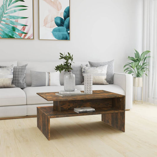 Berkfield Coffee Table Smoked Oak 90x60x42,5 cm Engineered Wood