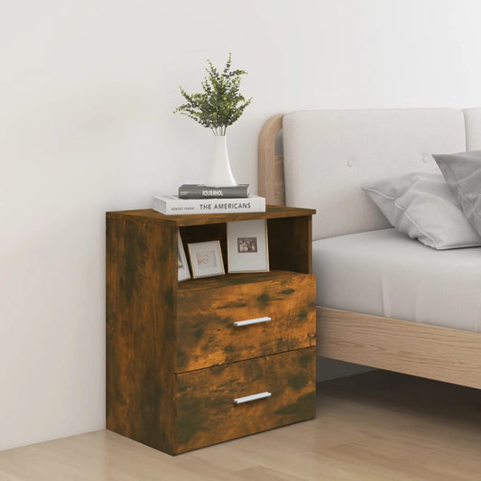 Berkfield Bed Cabinet Smoked Oak 50x32x60 cm