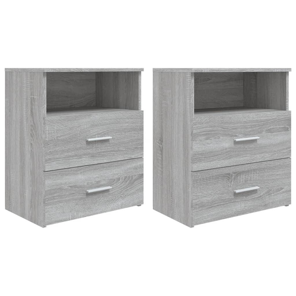 Berkfield Bed Cabinets 2 pcs Grey Sonoma 50x32x60 cm
