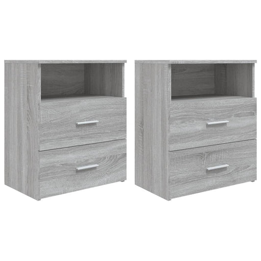 Berkfield Bed Cabinets 2 pcs Grey Sonoma 50x32x60 cm