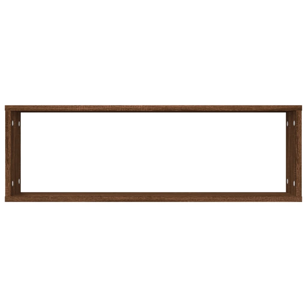 Berkfield Wall Cube Shelves 4 pcs Brown Oak 80x15x26.5 cm Engineered Wood