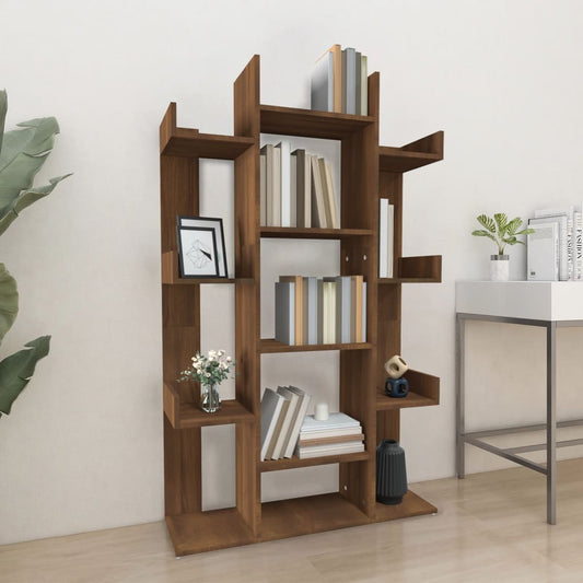 Berkfield Book Cabinet Brown Oak 86x25.5x140 cm Engineered Wood