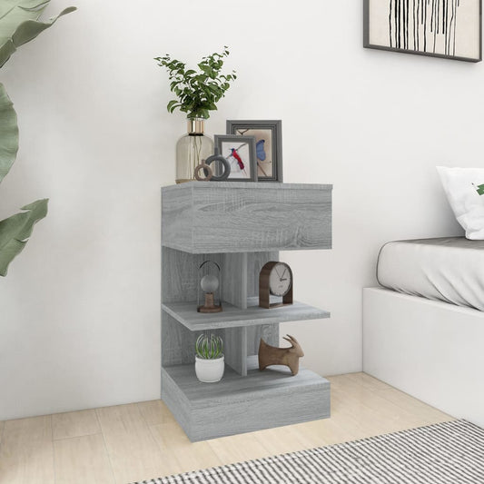 Berkfield Bedside Cabinet Grey Sonoma 40x35x65 cm Engineered Wood