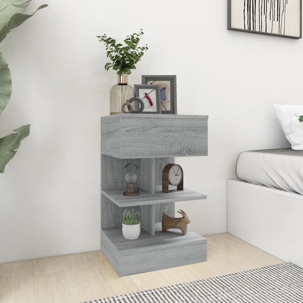 Berkfield Bedside Cabinets 2 pcs Grey Sonoma 40x35x65 cm Engineered Wood
