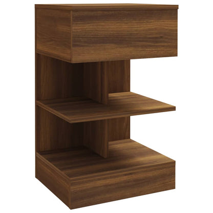 Berkfield Bedside Cabinet Brown Oak 40x35x65 cm Engineered Wood