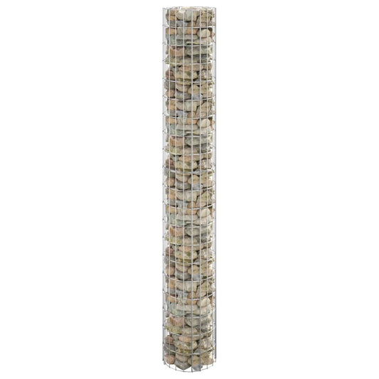 Berkfield Circular Gabion Pole Galvanised Steel �_�”�_30x200 cm