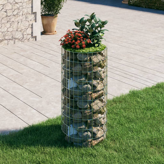Berkfield Circular Gabion Pole Galvanised Steel �_�”�_50x100 cm