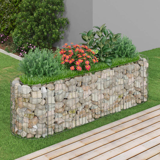 Berkfield Gabion Raised Bed Galvanised Iron 190x50x50 cm