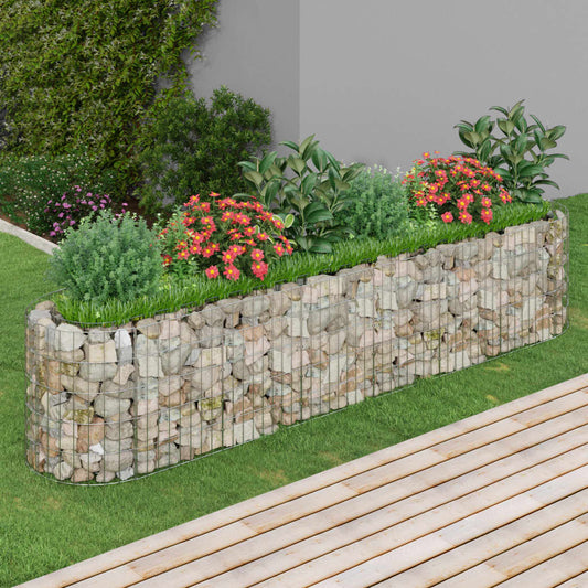 Berkfield Gabion Raised Bed Galvanised Iron 260x50x50 cm