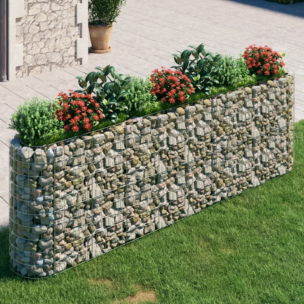 Berkfield Gabion Raised Bed Galvanised Iron 330x50x100 cm