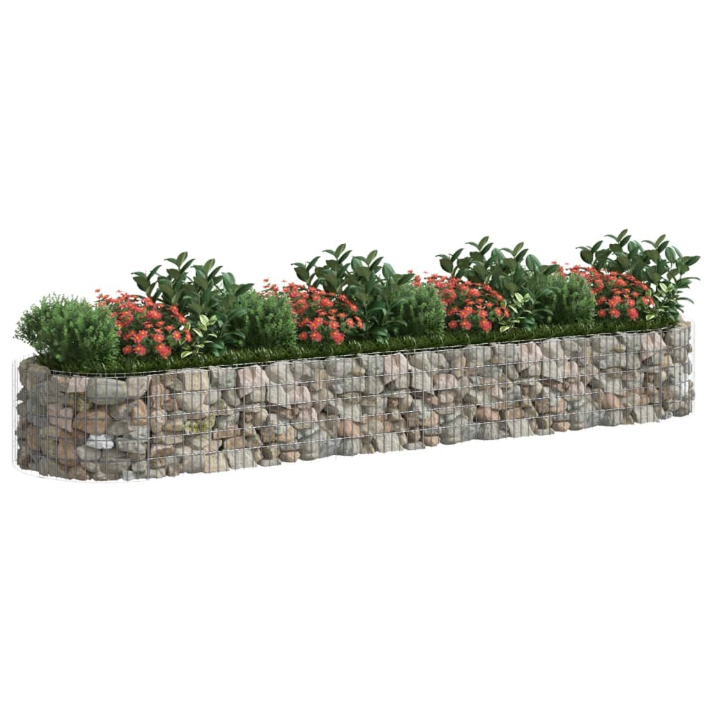 Berkfield Gabion Raised Bed Galvanised Iron 400x100x50 cm