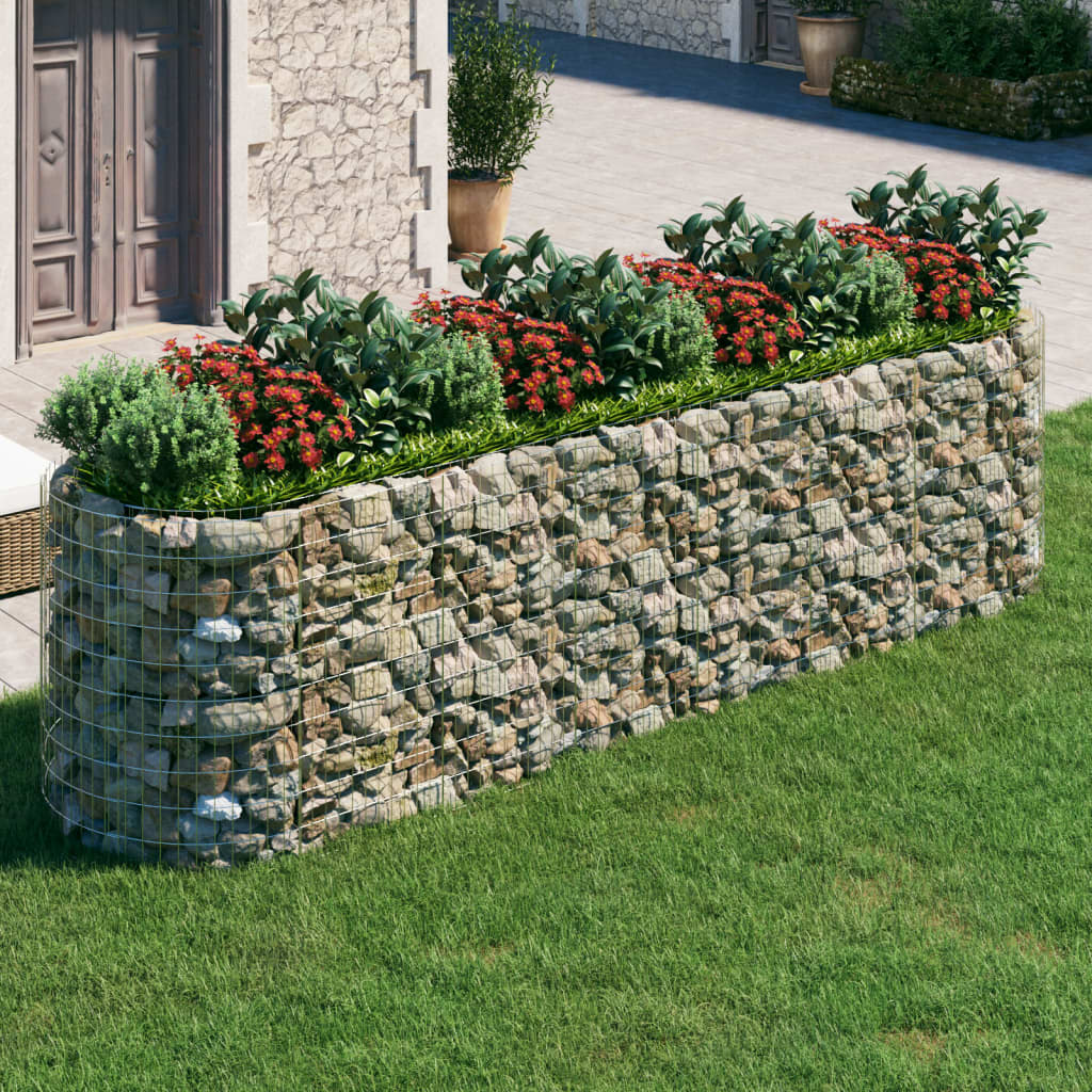 Berkfield Gabion Raised Bed Galvanised Iron 400x100x100 cm