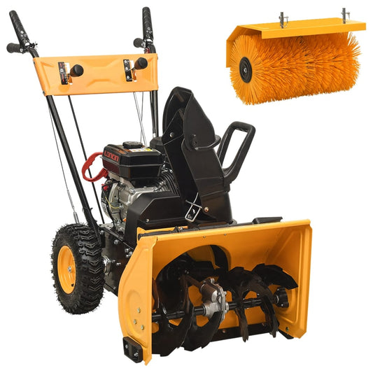 Berkfield Petrol-powered 2-in-1 Snow Thrower and Sweeper 6.5HP
