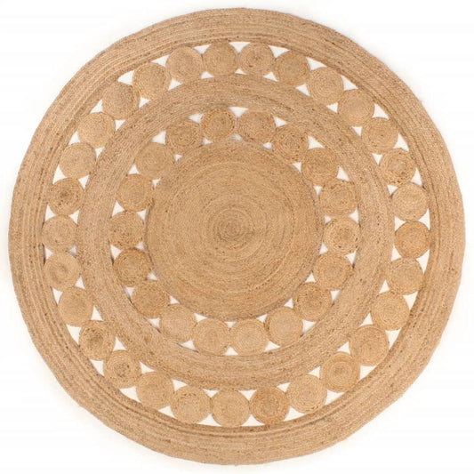 Berkfield Area Rug Braided Design Jute 180 cm Round