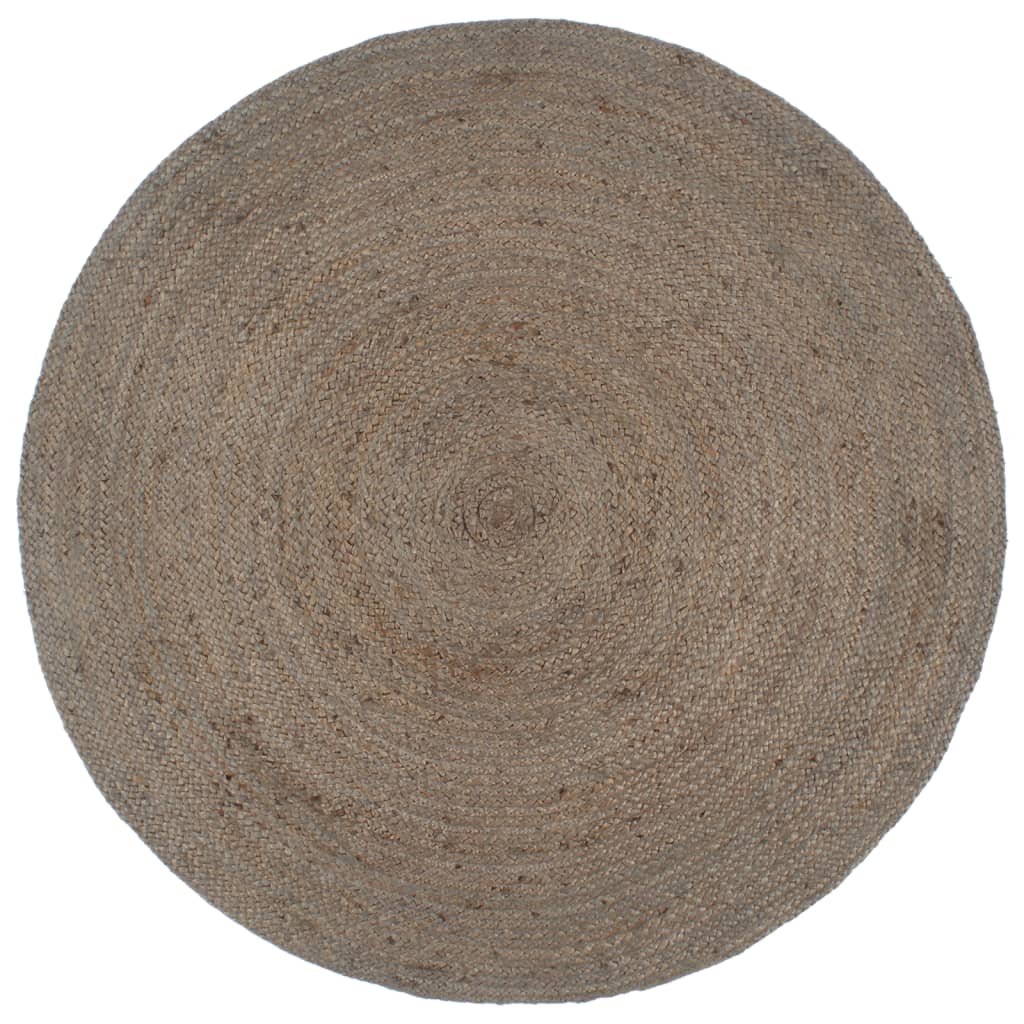 Berkfield Handmade Rug Jute Round 240 cm Grey
