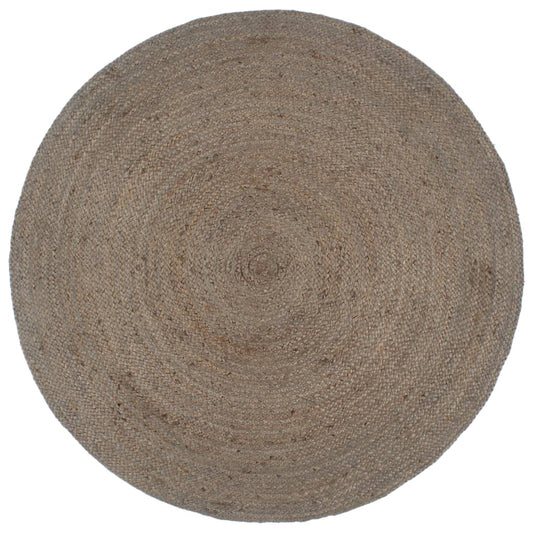 Berkfield Handmade Rug Jute Round 240 cm Grey
