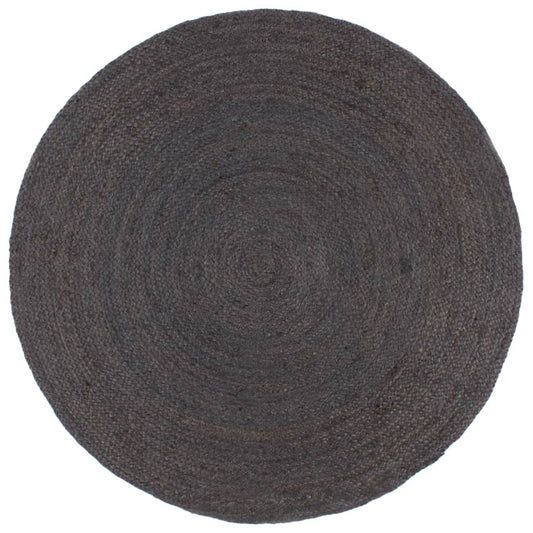 Berkfield Handmade Rug Jute Round 180 cm Dark Grey