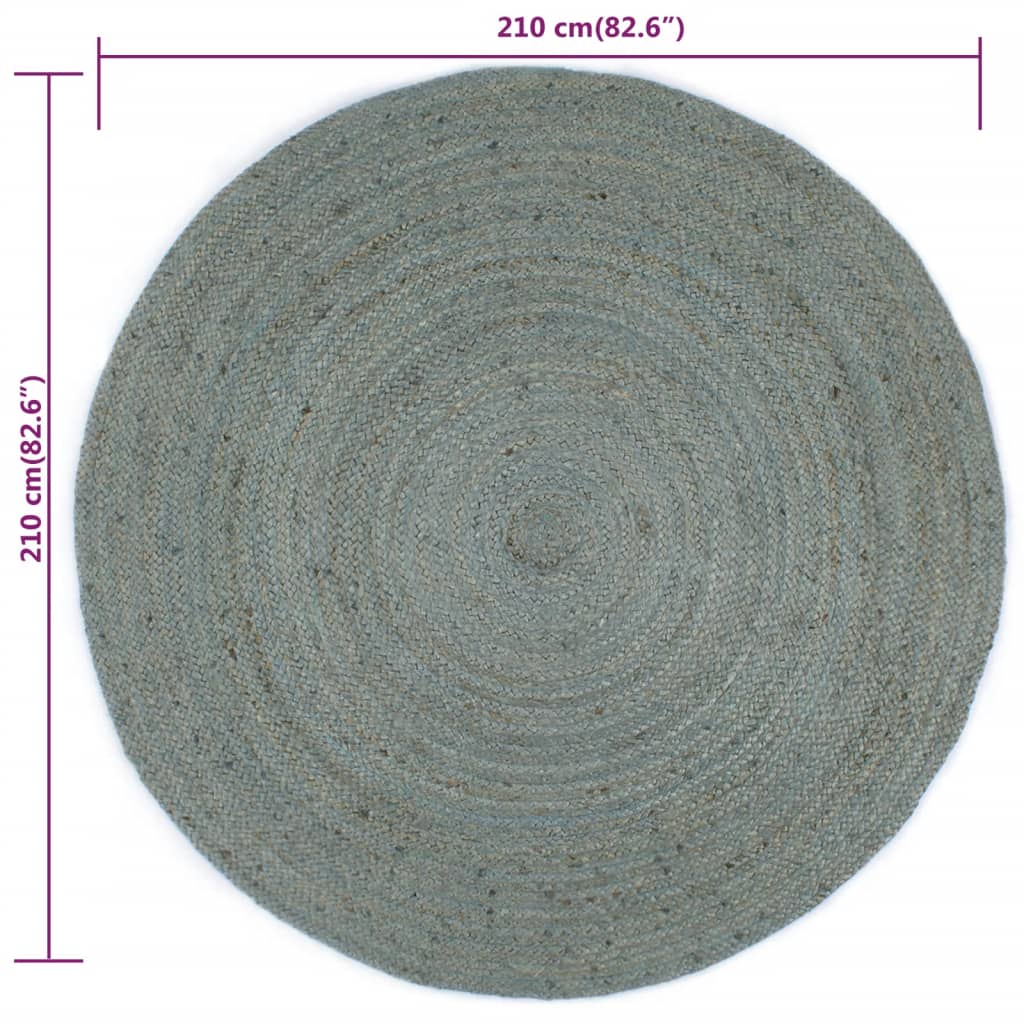 Berkfield Handmade Rug Jute Round 210 cm Olive Green