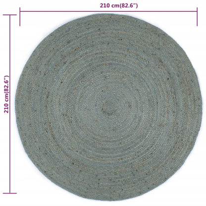 Berkfield Handmade Rug Jute Round 210 cm Olive Green