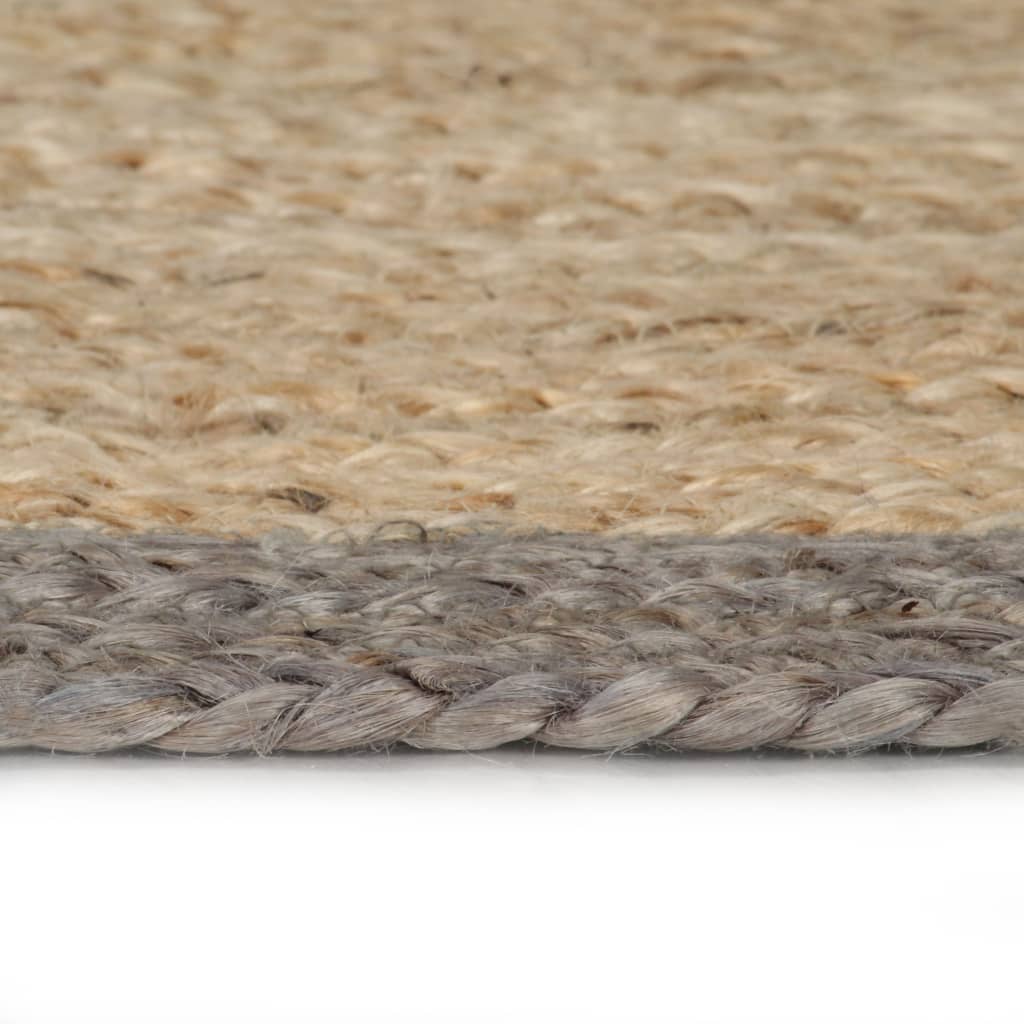 Berkfield Handmade Rug Jute with Grey Border 180 cm