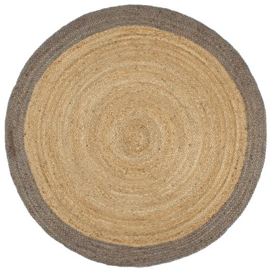 Berkfield Handmade Rug Jute with Grey Border 210 cm