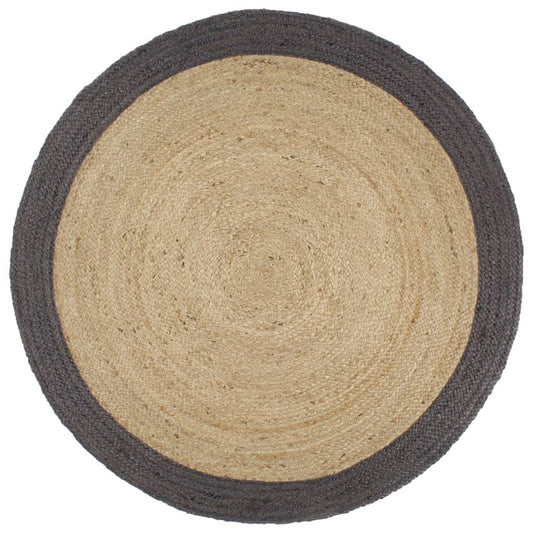 Berkfield Handmade Rug Jute with Dark Grey Border 180 cm