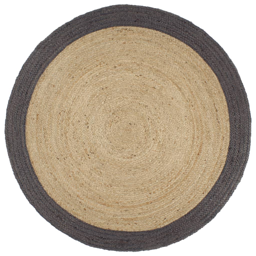 Berkfield Handmade Rug Jute with Dark Grey Border 240 cm