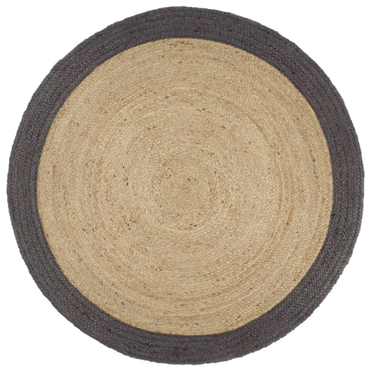 Berkfield Handmade Rug Jute with Dark Grey Border 240 cm