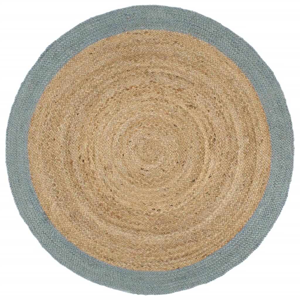 Berkfield Handmade Rug Jute with Olive Green Border 180 cm