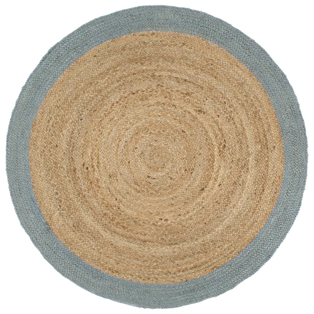 Berkfield Handmade Rug Jute with Olive Green Border 210 cm