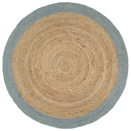 Berkfield Handmade Rug Jute with Olive Green Border 210 cm