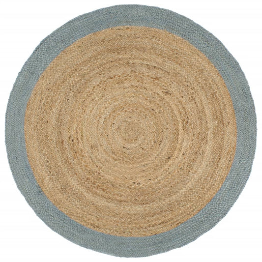 Berkfield Handmade Rug Jute with Olive Green Border 240 cm