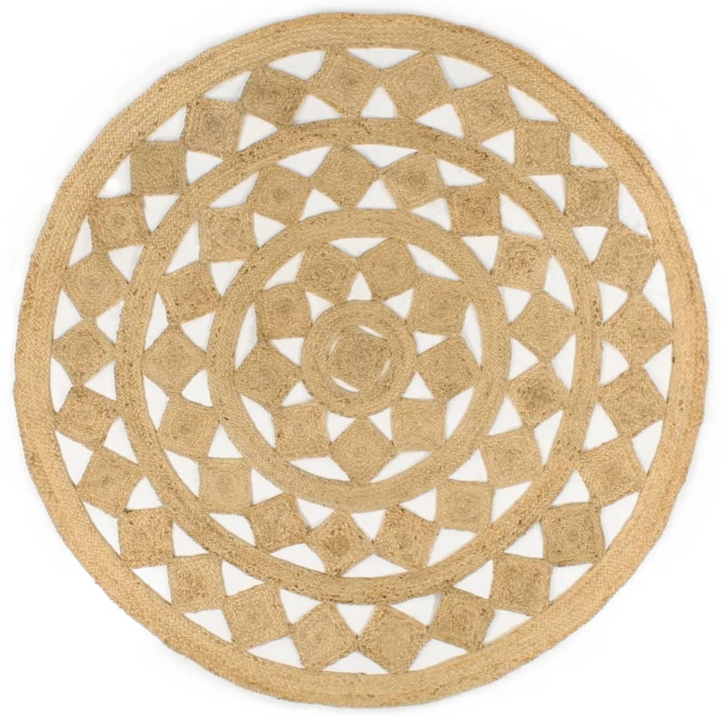 Berkfield Handmade Rug Braided Jute 180 cm