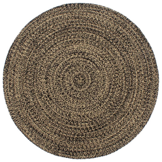 Berkfield Handmade Rug Jute Black and Brown 180 cm