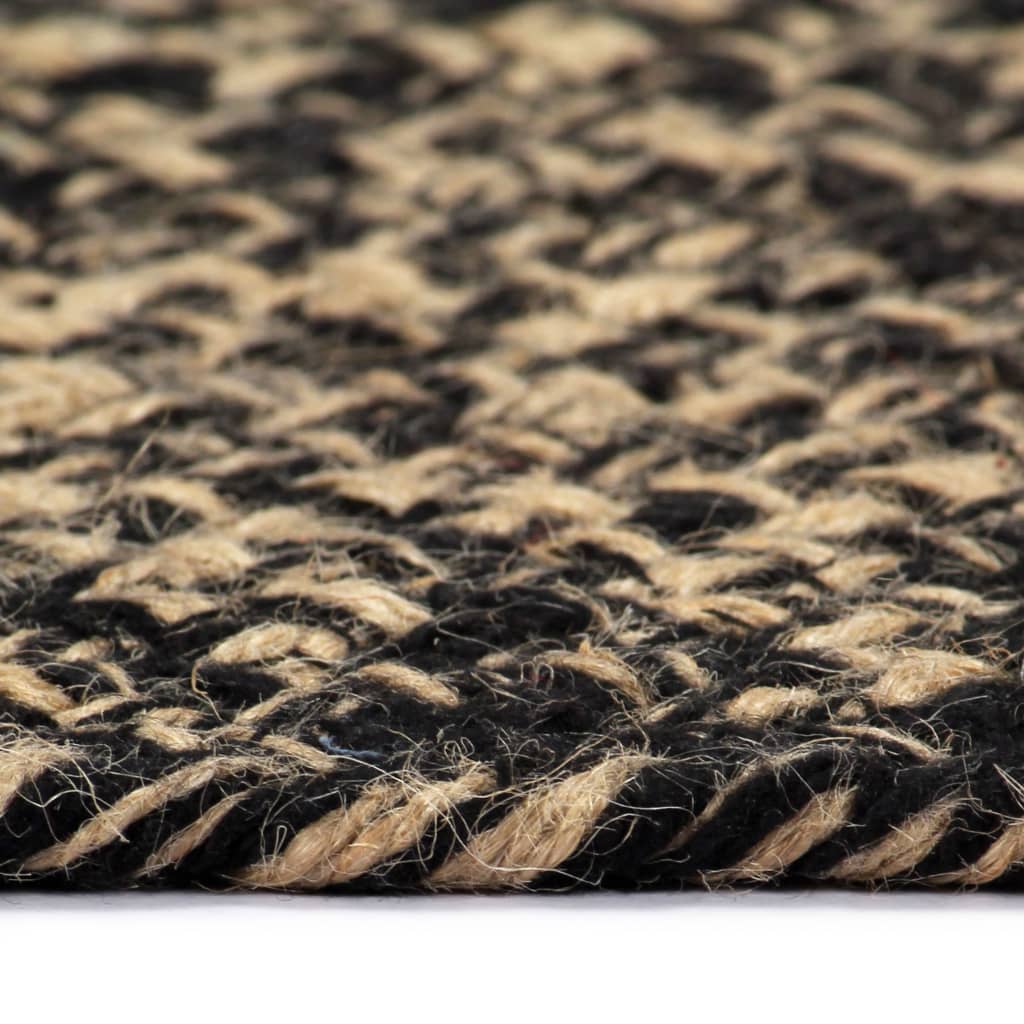 Berkfield Handmade Rug Jute Black and Brown 210 cm