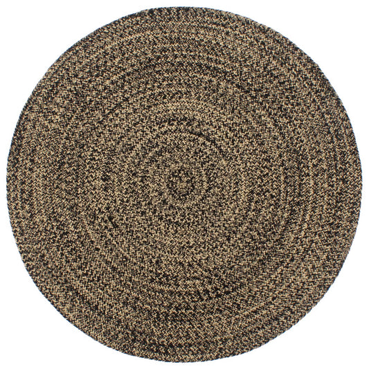 Berkfield Handmade Rug Jute Black and Brown 240 cm