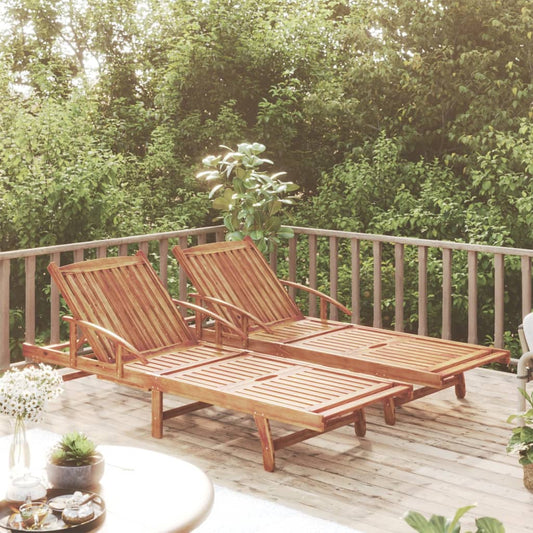 Berkfield Sun Loungers 2 pcs Solid Wood Acacia