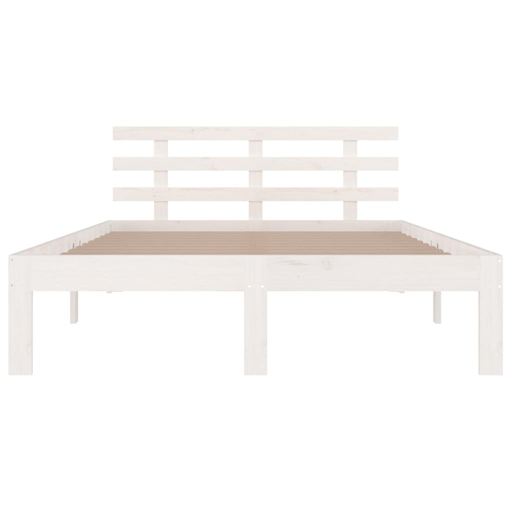 Berkfield Bed Frame White Solid Wood 120x190 cm Small Double