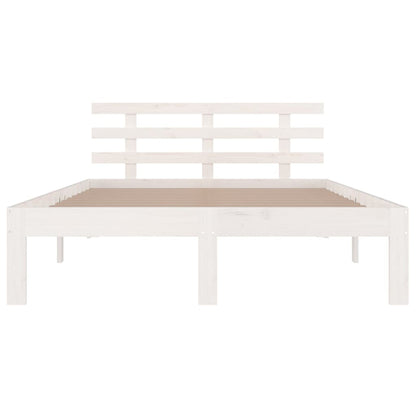 Berkfield Bed Frame White Solid Wood 120x190 cm Small Double