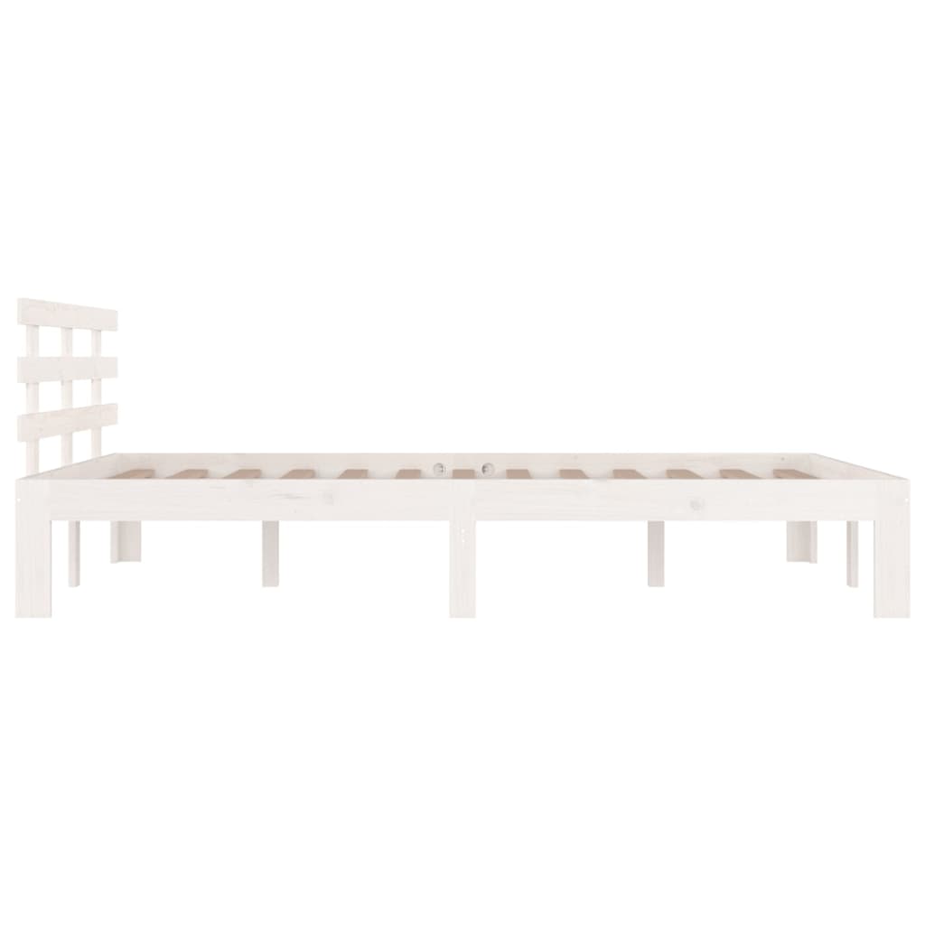Berkfield Bed Frame White Solid Wood 120x190 cm Small Double