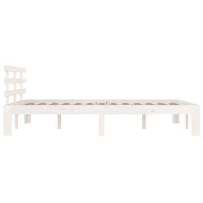 Berkfield Bed Frame White Solid Wood 120x190 cm Small Double